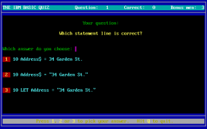The IBM BASIC Quiz