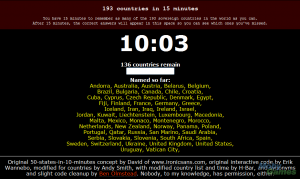193 sovereign countries in 15 minutes